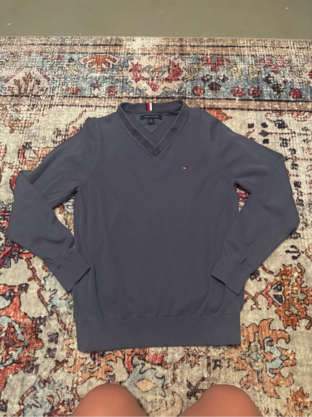 Tommy Hilfiger V-Neck Sweater in Slate Blue